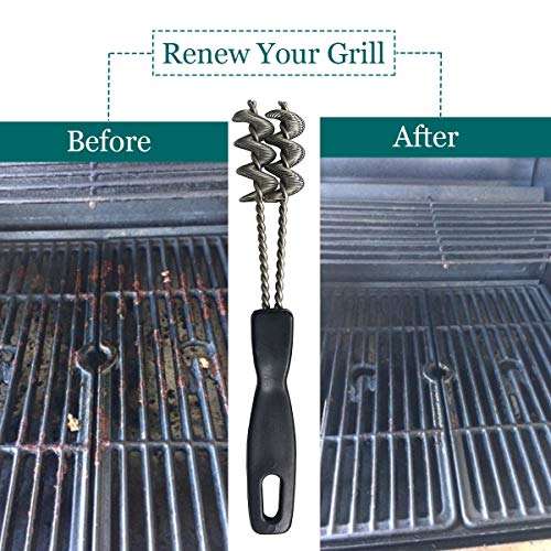 Grill Brush for Big Green Egg Stainless Steel Barbecue Grill Brush BBQ Grill Cleaning Bristle Free Brush 7.5" Long Handle Cleaner for Big Green Egg ,Weber,Stainless Steel& Porcelain Barbecue Grates