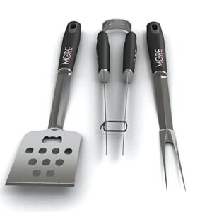 3-Piece BBQ Set - Heavy Duty Stainless Steel BBQ Tool Set - Dec. 3 Day Sale - BBQ Accessories for Grilling Like a BOSS. Great for Electric, Gas, & Outdoor Grills