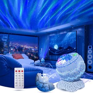 enokik star projector, galaxy projector for bedroom, dinosaur egg aurora projector with bluetooth speaker white noise & remote control, night light projector for kids/party/home decor/gift