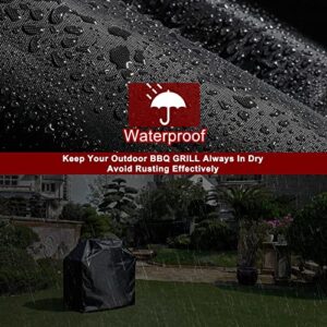 Grill Cover, 52 inch Gas Grill Cover Waterproof Outdoor BBQ Cover UV Resistant for Weber Char Broil Nexgrill Brinkmann and More Black (52"(L)×26"(W)×44"(H))