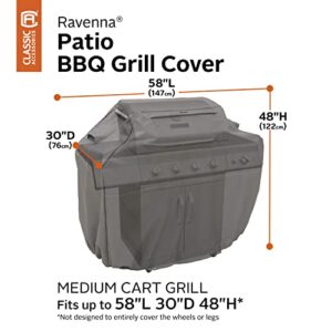 Classic Accessories Ravenna Water-Resistant 58 Inch BBQ Grill Cover, Dark Taupe