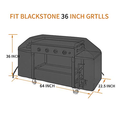 Outspark 36 Inch Griddle Cover-BBQ Accessories for Blackstone 36" Outdoor Flat Top Gas Griddle Grill and Other Similar 36in Griddle Cooking Station,Black,600D Water Proof Canvas
