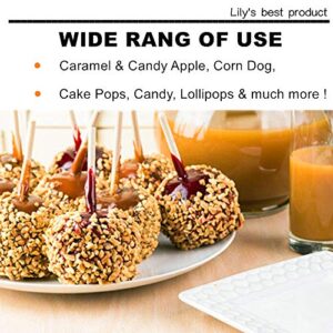 7 Inch Study Bamboo Skewers - 5mm Thick Natural Semi Point Bamboo Sticks BBQ Caramel Candy Apple Sticks for Corn Dog,Corn Cob,Cookie,Lollipop,Kabob,Gril.(100 pcs)