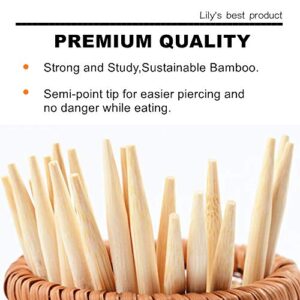 7 Inch Study Bamboo Skewers - 5mm Thick Natural Semi Point Bamboo Sticks BBQ Caramel Candy Apple Sticks for Corn Dog,Corn Cob,Cookie,Lollipop,Kabob,Gril.(100 pcs)