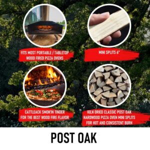 Cattleack Smok'in Tinder Oak Kiln Dried Pizza Oven Wood, 6" Length Mini Splits for Portable Wood Fired Pizza Ovens, Approximately 15 lb, Firewood Kindling, Fire Starter, Fireplace, Campfires, BBQ