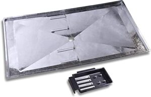 quickflame replacement grease tray set for 2-3 burner bbq grill models (small to mid-size grills) from nexgrill, dyna glo, weber, kenmore, bhg and others (16 to 18 inches wide) (gt18)
