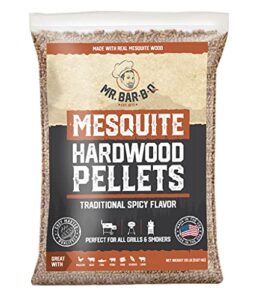 mr. bar-b-q mesquite smoking pellets (20 lb. bag) | traditional spicy flavor | perfect for use with pellet smokers | all-natural hardwood pellets