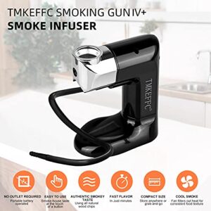 TMKEFFC Smoking Gun Food Smoker Cocktails Smoke Infuser DIY Tools Set, Portable Handheld Indoor Cold Smoke Generator Tool for Meat, Drinks, BBQ, Cheese, Cup Cover and Wood Chips Included