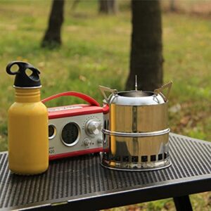 TWDYC Fire Pit Stainless Steel Outdoor Fireplace Camping Fire Wood Stove Firewood Charcoal Portable Grill Heating Stove Alcohol Stove