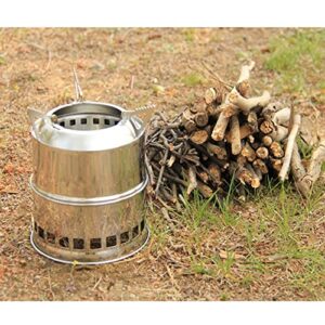 TWDYC Fire Pit Stainless Steel Outdoor Fireplace Camping Fire Wood Stove Firewood Charcoal Portable Grill Heating Stove Alcohol Stove