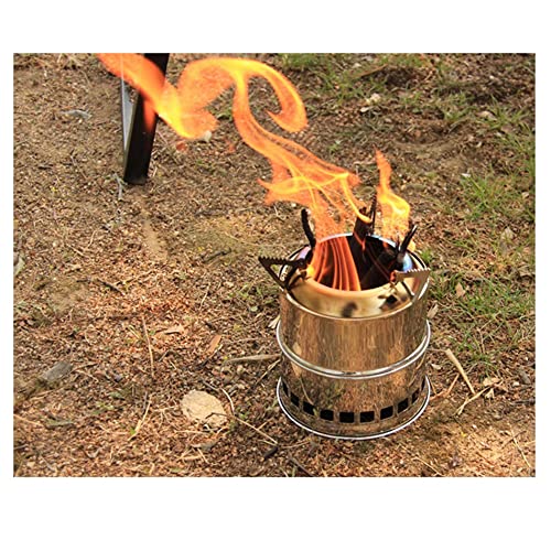 TWDYC Fire Pit Stainless Steel Outdoor Fireplace Camping Fire Wood Stove Firewood Charcoal Portable Grill Heating Stove Alcohol Stove