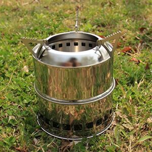 TWDYC Fire Pit Stainless Steel Outdoor Fireplace Camping Fire Wood Stove Firewood Charcoal Portable Grill Heating Stove Alcohol Stove