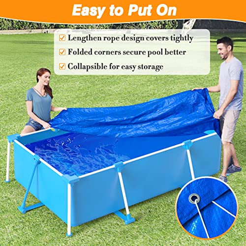 Rectangle Pool Cover,Pool Covers for Inflatable Pools,Rectangular Swimming Pool Cover Above Ground 13.5ft x 7.4ft /161 X 88inch Square Frame Pool Cover Protector Waterproof Dustproof Rainproof