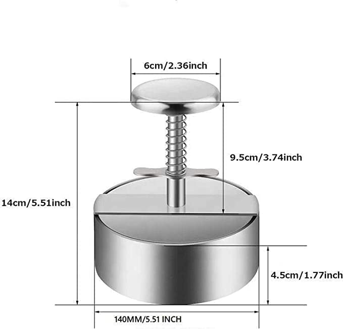 Legend Burger Press, Hamburger Patty Maker, Easy to Clean, 304 Stainless Steel, Commercial Grade, Burger Press Patty Maker, Hamburger Maker Mold, 4.33 inch