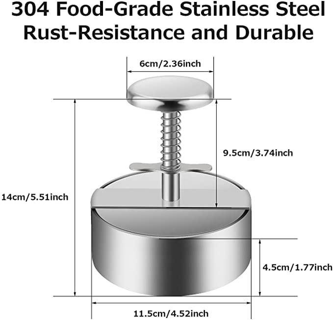 Legend Burger Press, Hamburger Patty Maker, Easy to Clean, 304 Stainless Steel, Commercial Grade, Burger Press Patty Maker, Hamburger Maker Mold, 4.33 inch