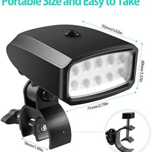 Grill Light, Yuyotrre Grill Lights for Outdoor Grill, Portable Weather Resistant BBQ Lights 360 Rotatable with 10 Super Bright LED Lights & Sturdy Clamp Mount Fits Grill Handle (Battery NOT Included)