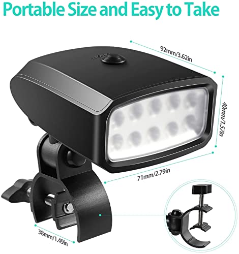 Grill Light, Yuyotrre Grill Lights for Outdoor Grill, Portable Weather Resistant BBQ Lights 360 Rotatable with 10 Super Bright LED Lights & Sturdy Clamp Mount Fits Grill Handle (Battery NOT Included)