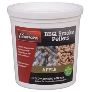 camerons smoking wood pellets (apple, 1 pint)- kiln dried bbq pellets- 100% all natural barbecue smoker chips- for pellot smokers and pellet grills – easy combustion, infuse smokey flavor