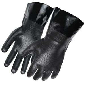 artisan griller bbq insulated heat resistant cooking gloves for grill and kitchen, black (size 10 – 12″)
