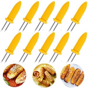GIRCSS 10PCS Corn Holders - Corn on The Cob Skewers,Stainless Steel Corn Fork Prong Skewers Kitchen Tool for BBQ Twin Prong Sweetcorn Holders Home Cooking Fork