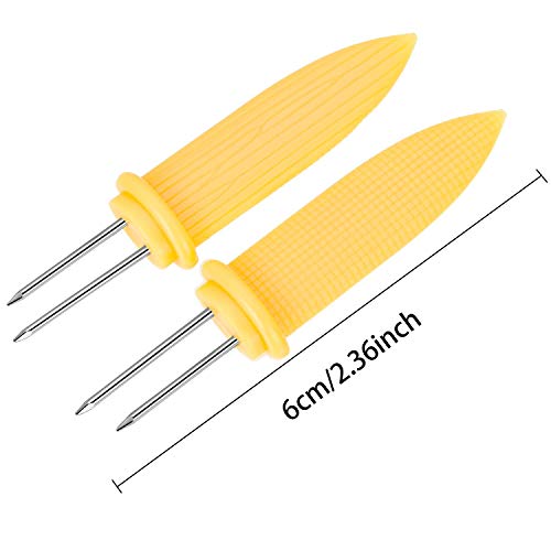 GIRCSS 10PCS Corn Holders - Corn on The Cob Skewers,Stainless Steel Corn Fork Prong Skewers Kitchen Tool for BBQ Twin Prong Sweetcorn Holders Home Cooking Fork