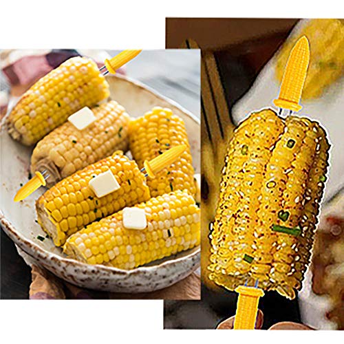 GIRCSS 10PCS Corn Holders - Corn on The Cob Skewers,Stainless Steel Corn Fork Prong Skewers Kitchen Tool for BBQ Twin Prong Sweetcorn Holders Home Cooking Fork