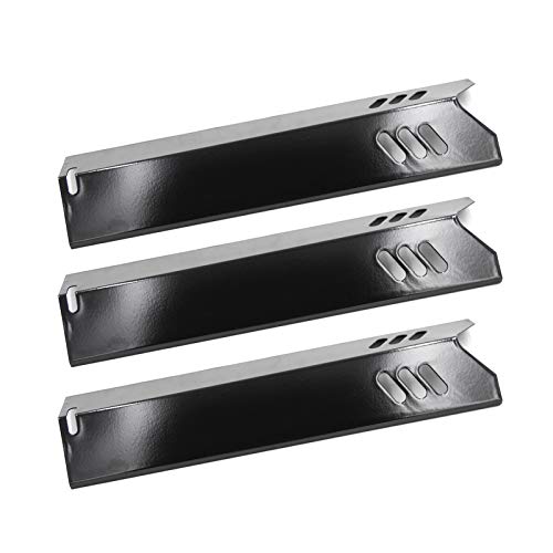 Hongso 3-Pack 14 3/16 Inch Porcelain Steel Heat Plate, Heat Shield, Heat Tent, Burner Cover Replacement for Uniflame GBC1030W, GBC1030WRS, GBC1030WRS-C, GBC1134W, GBC1134WRS Model Grills, PPA5813