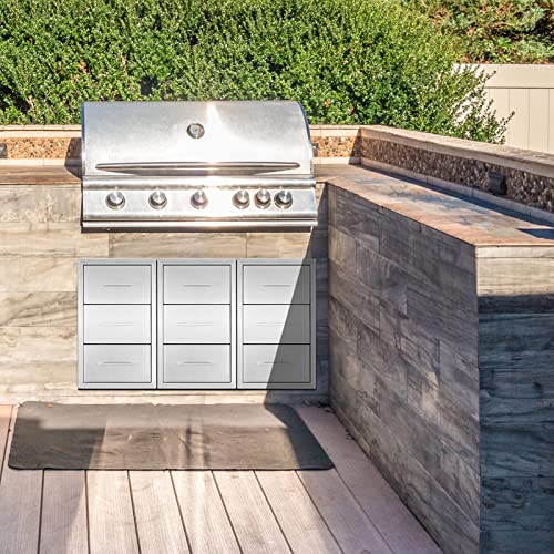 TELAM Stainless Steel Combined Drawer Cabinet 14 W x 21 H x 23 D Outdoor Kitchen Drawer Combo Stainless Steel Combination Cabinet 14 W x 21 H x 23 D Perfect for Outdoor Kitchen BBQ Island