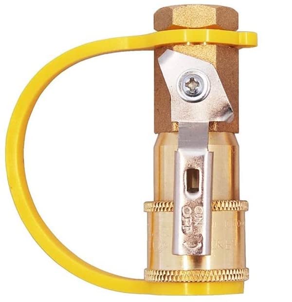 South Bend Components LP Gas Quick Connect Fitting, 100% Solid Brass – Propane Gas Quick Disconnect Adapter with On-Off Valve 1/4" Female NPT Thread for RV, Grill, BBQ, Pizza Oven, Patio Heater