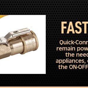 South Bend Components LP Gas Quick Connect Fitting, 100% Solid Brass – Propane Gas Quick Disconnect Adapter with On-Off Valve 1/4" Female NPT Thread for RV, Grill, BBQ, Pizza Oven, Patio Heater