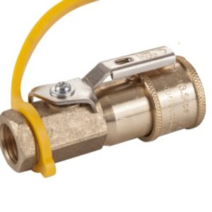 South Bend Components LP Gas Quick Connect Fitting, 100% Solid Brass – Propane Gas Quick Disconnect Adapter with On-Off Valve 1/4" Female NPT Thread for RV, Grill, BBQ, Pizza Oven, Patio Heater