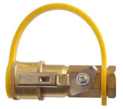 South Bend Components LP Gas Quick Connect Fitting, 100% Solid Brass – Propane Gas Quick Disconnect Adapter with On-Off Valve 1/4" Female NPT Thread for RV, Grill, BBQ, Pizza Oven, Patio Heater