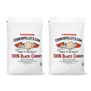 cookinpellets black cherry smoker smoking hardwood wood pellets, 40 pound bag (2 pack)