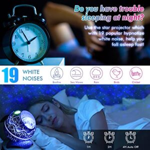 Star Projector Night Light, Galaxy Projector for Bedroom, Night Sky Projector with Bluetooth Speaker & 19 White Noise, Galaxy Light Ceiling Projector with LED Nebula Light for Baby Kids Adults Party