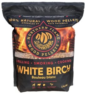 northern flame 100% pure all-natural canadian wood pellets for grilling, smoking and bbq (5 lb bag) – birch