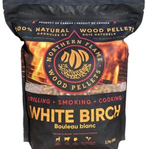 Northern Flame 100% Pure All-Natural Canadian Wood Pellets for Grilling, Smoking and BBQ (5 lb Bag) - Birch