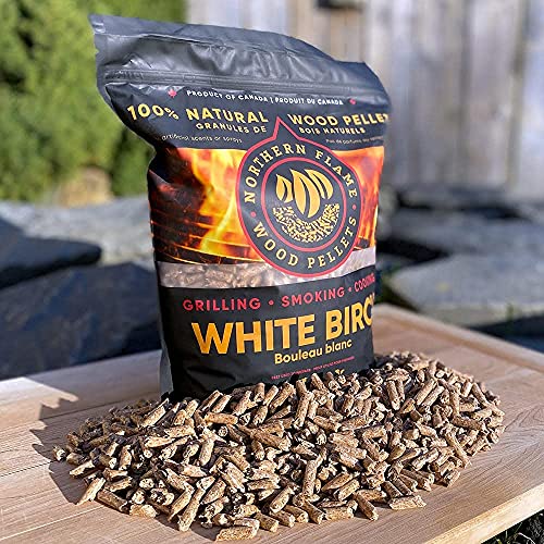 Northern Flame 100% Pure All-Natural Canadian Wood Pellets for Grilling, Smoking and BBQ (5 lb Bag) - Birch