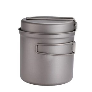 twdyc 1100ml cookware set ultralight titanium pot frying pan outdoor camping titanium bowl titanium cup picnic