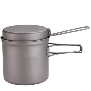TWDYC 1100ml Cookware Set Ultralight Titanium Pot Frying Pan Outdoor Camping Titanium Bowl Titanium Cup Picnic