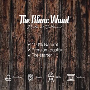 The Blanc Wood Fatwood Sticks | Natural & Waterproof fire Starter | Fire Starter for Grills, stoves, fireplaces, and Bonfires | Light Strong, Long-Lasting Fires | 10 Lbs Box
