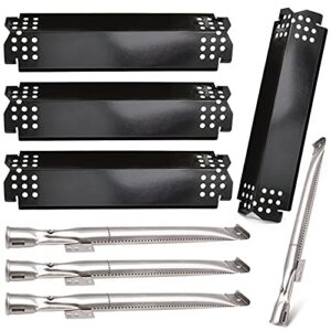 adviace grill replacement parts for nexgrill 720-0830h, 4 pack grill burner tubes and heat plate shields for home depot nexgrill 4 burner 720-0830h, nexgrill 720-0864, 720-0864m gas grills