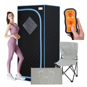 xmatch portable far infrared sauna tent, full size 700w, max 60 min session wire controller (infrared/black)