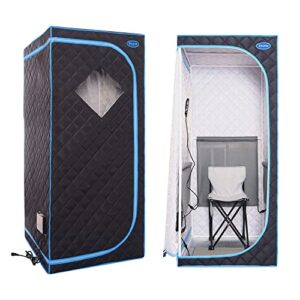 Xmatch Portable Far Infrared Sauna Tent, Full Size 700W, Max 60 Min Session Wire Controller (Infrared/Black)