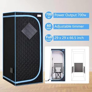 Xmatch Portable Far Infrared Sauna Tent, Full Size 700W, Max 60 Min Session Wire Controller (Infrared/Black)