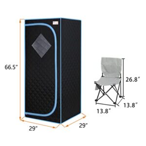 Xmatch Portable Far Infrared Sauna Tent, Full Size 700W, Max 60 Min Session Wire Controller (Infrared/Black)