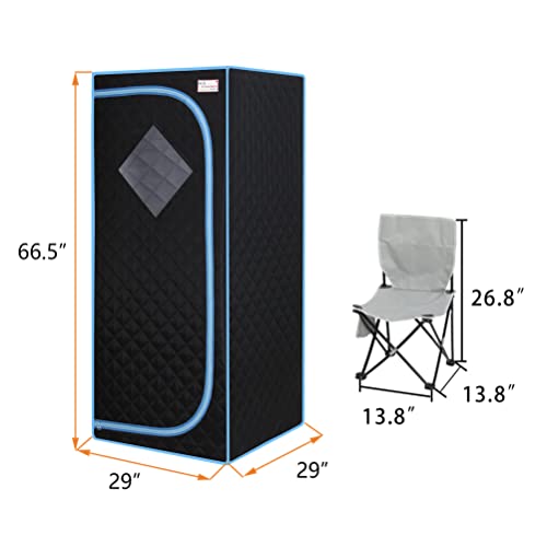 Xmatch Portable Far Infrared Sauna Tent, Full Size 700W, Max 60 Min Session Wire Controller (Infrared/Black)