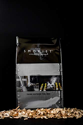 The Smokist BBQ Smoking Pouch for The Grill, Stainless Steel, with Wood Smoking Chips (Mesquite Wood)