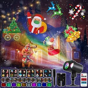 thanksgiving christmas holy decoration projector lights large 72 patterns outdoor indoor 28 hd effects (3d wave light)2 in 1 for xmas gift, newyear party,house,wall -18 slides w/remote control