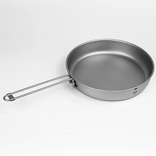 TWDYC Titanium Folding Frying Pan Ultralight Cooking Pot Portable Outdoor Camping BBQ Cookware Pot Tableware Cutlery