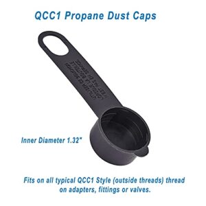 A.I.FORCE 10Pcs QCC1 Propane Dust Caps, LP OPD Filler Valve Dust Cap Strap, QCC1 Thread Protection Sleeve Covers for Propane Tank, Adapter and Gauge Fitting (1.32" Inner Diameter)